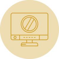 Ban Line Yellow Circle Icon vector