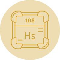 hassium línea amarillo circulo icono vector