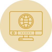 Global Line Yellow Circle Icon vector