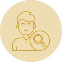 Search Line Yellow Circle Icon vector