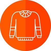 Sweater Line Red Circle Icon vector