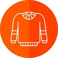 Sweater Line Red Circle Icon vector