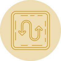 Zigzag Line Yellow Circle Icon vector
