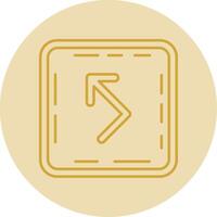 Bounce Line Yellow Circle Icon vector