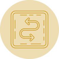 Zigzag Line Yellow Circle Icon vector