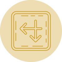 Intersect Line Yellow Circle Icon vector