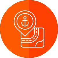 Port Line Red Circle Icon vector