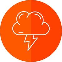 Lightning Line Red Circle Icon vector