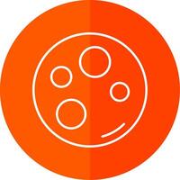 Moon Line Red Circle Icon vector