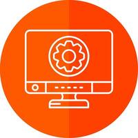 Settings Line Red Circle Icon vector
