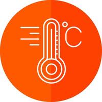 temperatura línea rojo circulo icono vector