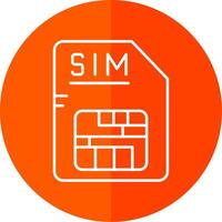 Sim Line Red Circle Icon vector