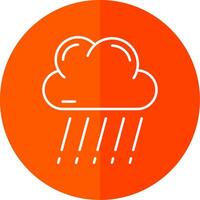 Rain Line Red Circle Icon vector