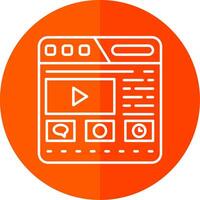 Website Line Red Circle Icon vector