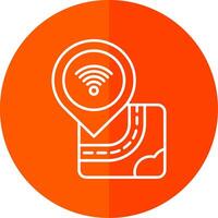 Wifi Line Red Circle Icon vector