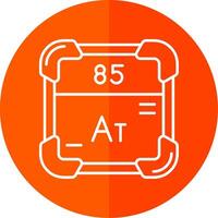 astatine línea rojo circulo icono vector