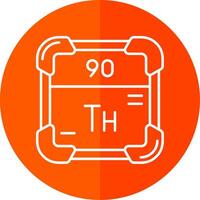 Thorium Line Red Circle Icon vector