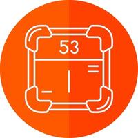 Iodine Line Red Circle Icon vector