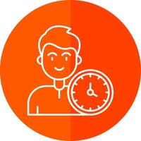 Time Line Red Circle Icon vector