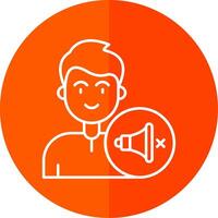 Mute Line Red Circle Icon vector