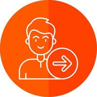 Forward Line Red Circle Icon vector