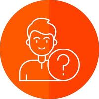 Question Line Red Circle Icon vector