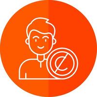 Copyright Line Red Circle Icon vector
