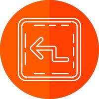Zigzag Line Red Circle Icon vector