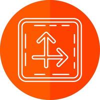Intersect Line Red Circle Icon vector