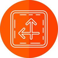 Intersect Line Red Circle Icon vector