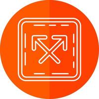 Intersect Line Red Circle Icon vector
