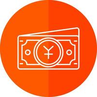 Yuan Line Red Circle Icon vector