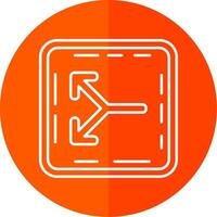 Split Line Red Circle Icon vector
