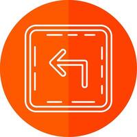 Turn Line Red Circle Icon vector