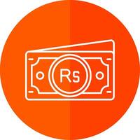 Rupee Line Red Circle Icon vector