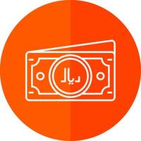 Riyal Line Red Circle Icon vector