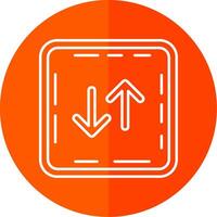 Swap Line Red Circle Icon vector