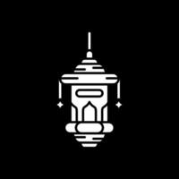 Oil lamp Glyph Inverted Icon vector