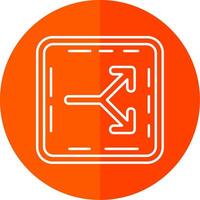 Split Line Red Circle Icon vector
