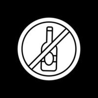 sin icono de glifo de alcohol invertido vector