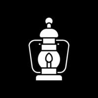 Oil lamp Glyph Inverted Icon vector