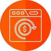 Return of investment Line Red Circle Icon vector