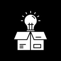 Think outside the box Glyph Inverted Icon vector