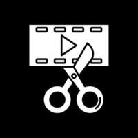 Video editor Glyph Inverted Icon vector