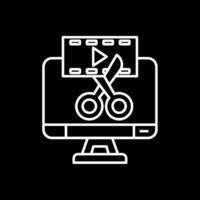 Video editor Line Inverted Icon vector