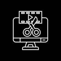 Video editor Line Inverted Icon vector