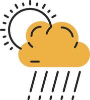 rain Skined Filled Icon vector