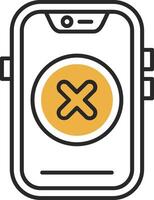 Cancel Skined Filled Icon vector