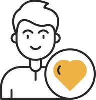 Heart Skined Filled Icon vector