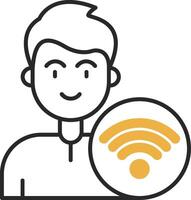 Wifi Skined Filled Icon vector